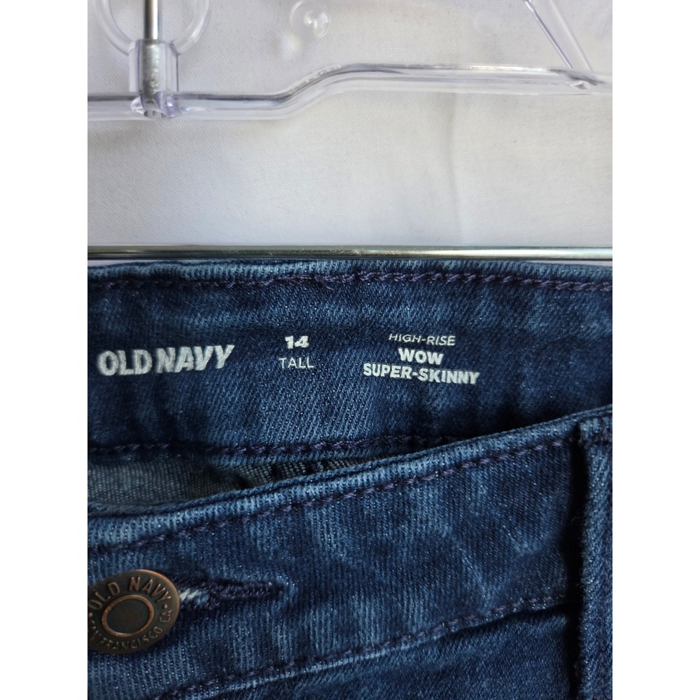 Old Navy Wow Super-Skinny Jeans Womens Tall Blue Dark Skinny High Skinny